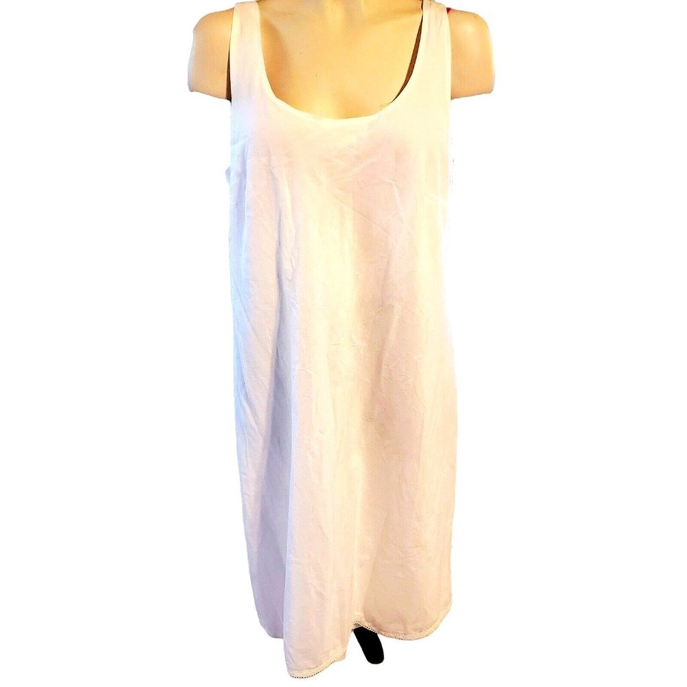 I.N. Studio Sleeveless Midi Dress S 16 White lined Trapeze 100% Cotton Shell